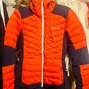 Columbia Women's Red and Black Ski Jacket